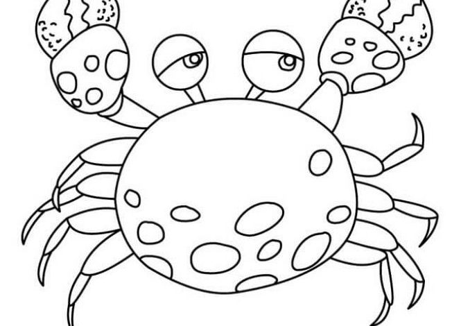 Sevimli Yengeç Boyama Sayfası Çocuklar İçin Eğlenceli ve Eğitici
