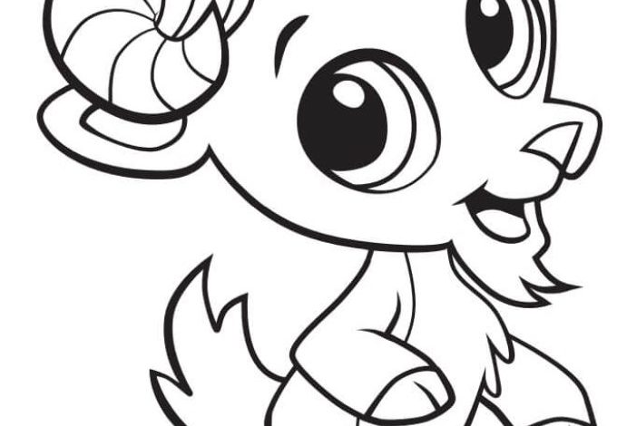 Sevimli Keçi Boyama Sayfası - Çocuklar İçin Eğlenceli Boyama