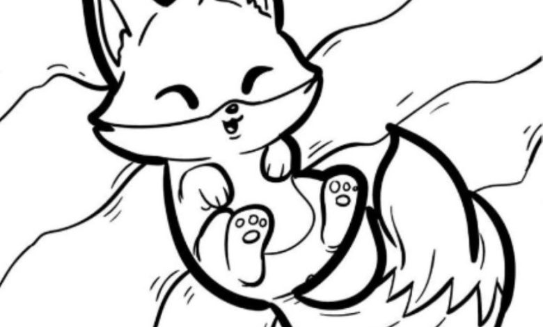 Sevimli Tilki Boyama Sayfası - Eğlenceli ve Rahatlatıcı Boyama Aktivitesi