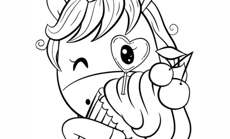 Unicorn ve Cupcake Boyama Sayfası - Renkli ve Eğlenceli Tasarımlar