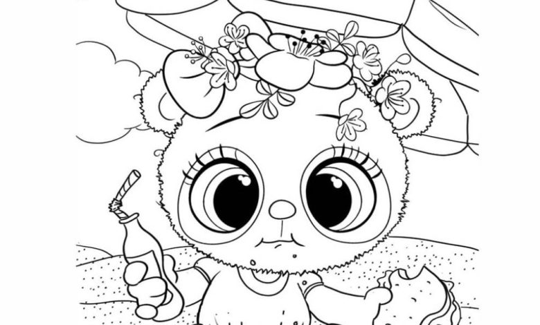 Teddy Bear Beach Picnic Coloring Page