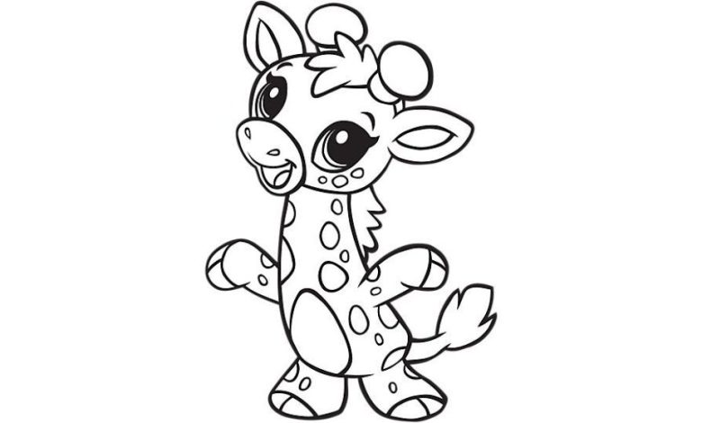 Sevimli ve Eğlenceli Zürafa Boyama Sayfası