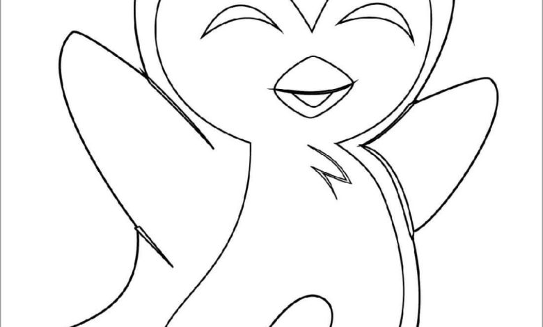 Çocuklar İçin Sevimli Penguen Boyama Sayfası