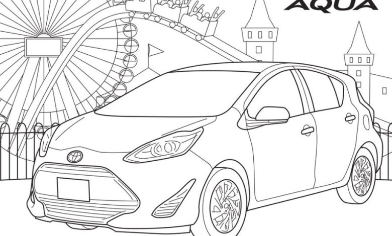 Eğlenceli Renkli Boyama Sayfası Aqua Modeli ve Dönme Dolap