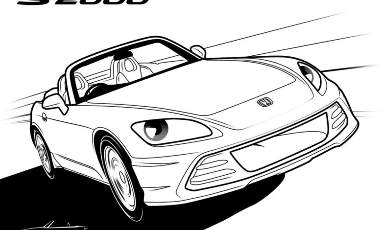 Honda S2000 Spor Araba Boyama Sayfası