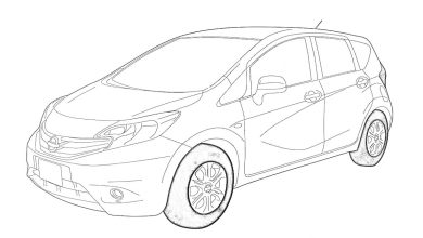 Çizim Boyama Sayfası - Modern Hatchback Araba