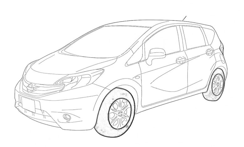 Çizim Boyama Sayfası - Modern Hatchback Araba