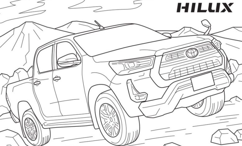 Toyota Hilux Dağda Off-road Kamyonet Boyama Sayfası