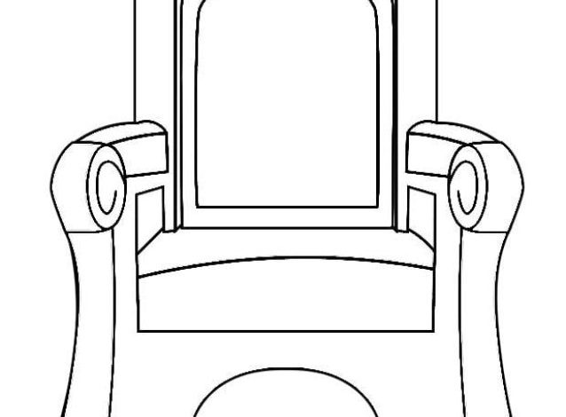 Zarif Taht Sandalye Boyama Sayfası - Ücretsiz İndirilebilecek Boyama Şablonu