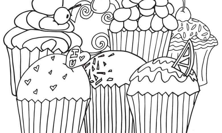 Muffin ve Cupcake Boyama Sayfası - Eğlenceli ve Lezzetli Tasarımlar