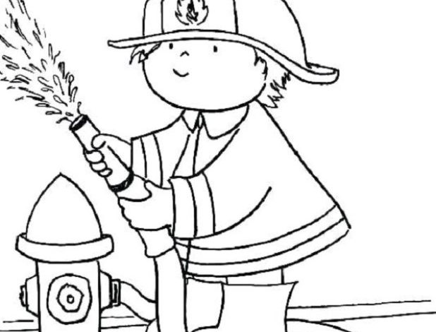 Sevimli İtfaiyeci Boyama Sayfası Çocuklar İçin Eğlenceli İtfaiye Teması