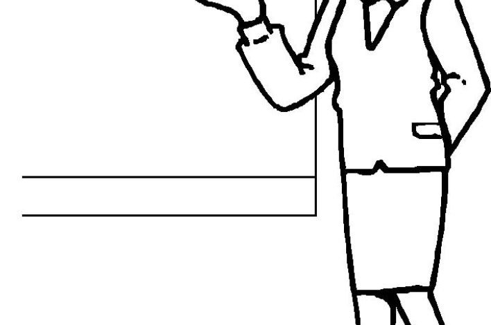 Öğretmen ve Yazı Tahtası Boyama Sayfası