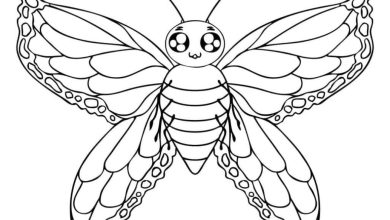 Sevimli Kelebek Boyama Sayfası - Çocuklar İçin Eğlenceli ve Eğitim Dolu