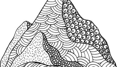 Desenli Dağ Boyama Sayfası