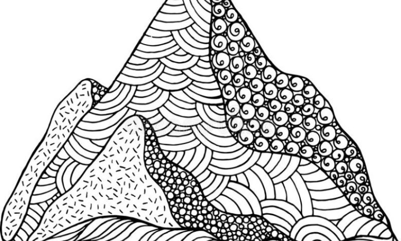 Desenli Dağ Boyama Sayfası