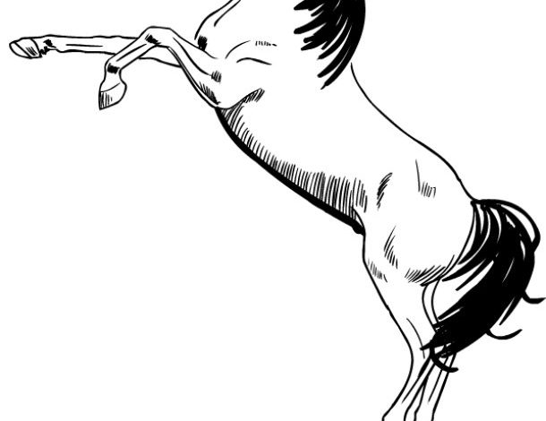 Şahlanan At Boyama Sayfası - Ücretsiz Boyama Sayfası İndir