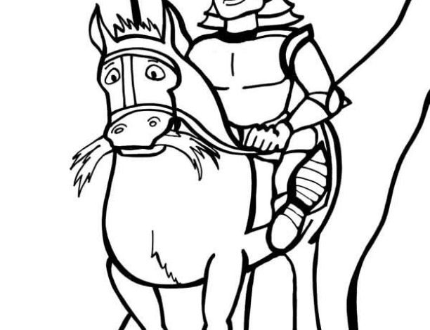 Şövalye ve At Boyama Sayfası - Eğlenceli Çocuk Boyamaları