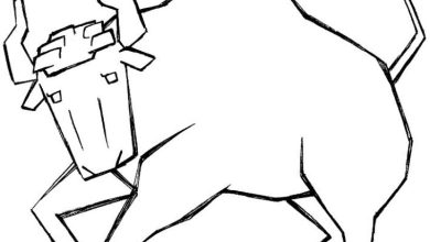 Geometrik Şekilli Boğa Boyama Sayfası - Çocuklar ve Yetişkinler için Farklı ve Eğlenceli Bir Boyama Sayfası