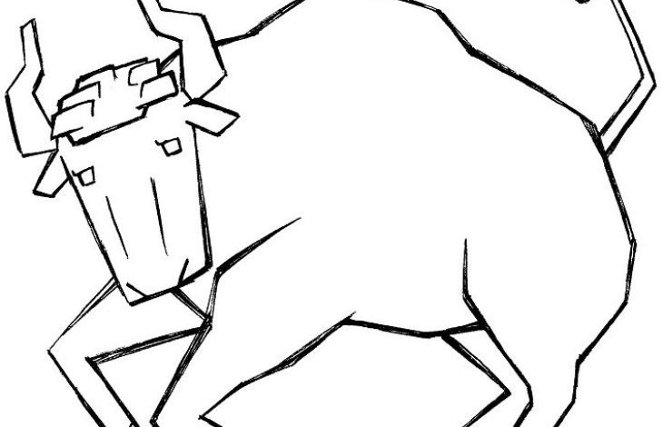 Geometrik Şekilli Boğa Boyama Sayfası - Çocuklar ve Yetişkinler için Farklı ve Eğlenceli Bir Boyama Sayfası