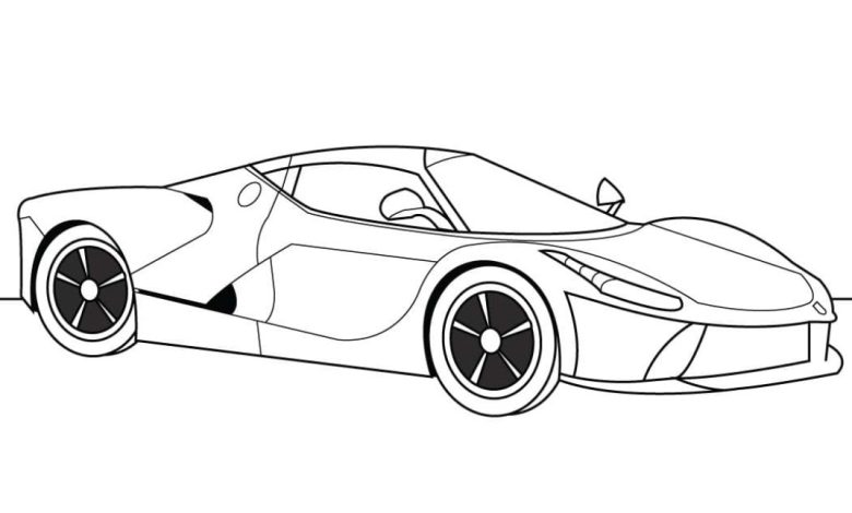 Süper Spor Araba Boyama Sayfası Modern ve Şık Tasarım