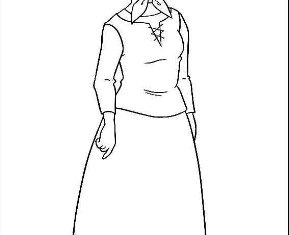 Klasik Kıyafetli Çocuk Boyama Sayfası