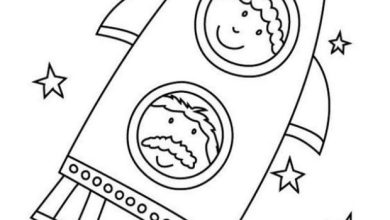 Çocuklar İçin Eğlenceli Uzay Gemisi Boyama Sayfası