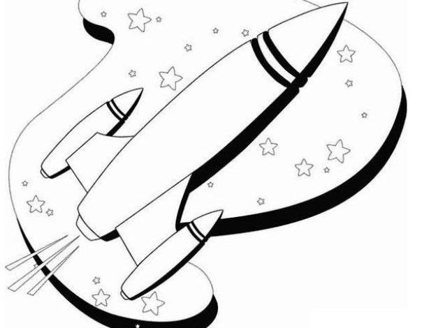 Uzay Temalı Renkli Roket Boyama Sayfası Çocuklar İçin Eğlenceli Aktivite
