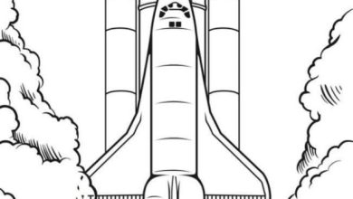 Uzay Mekiği Boyama Sayfası Fırlatma Anı