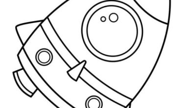 Roket Boyama Sayfası Uzay Temalı Eğlenceli Çizim