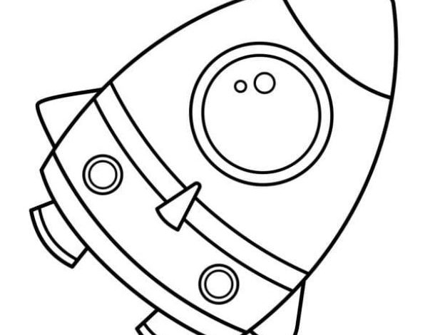 Roket Boyama Sayfası Uzay Temalı Eğlenceli Çizim