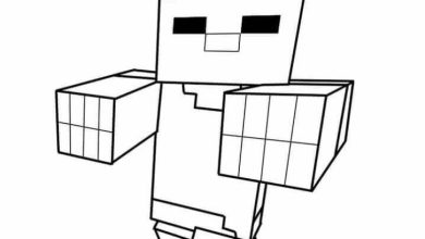 Minecraft Karakter Boyama Sayfası Steve Figürü