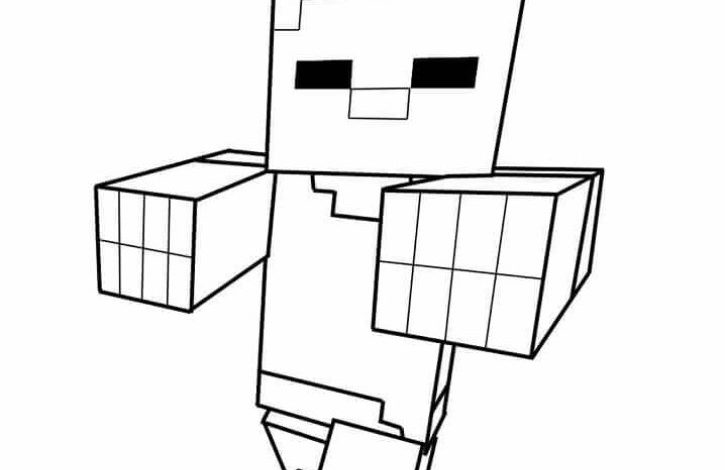 Minecraft Karakter Boyama Sayfası Steve Figürü