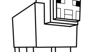 Minecraft Koyunu Boyama Sayfası - Blok Tarzı Sanat