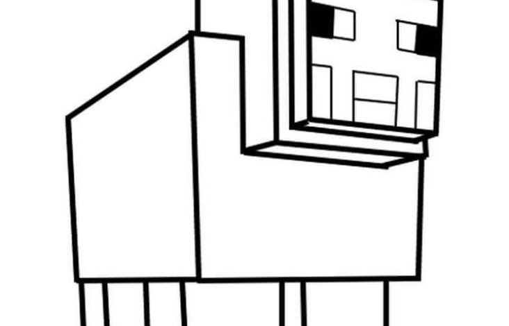 Minecraft Koyunu Boyama Sayfası - Blok Tarzı Sanat