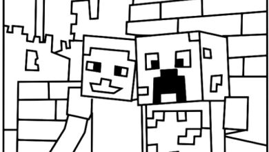 Minecraft Karakterleri Creeper ve Arkadaşı Boyama Sayfası