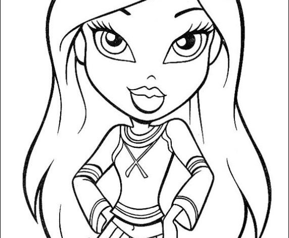 Çizgi Karakter Kız Çocukları İçin Boyama Sayfası
